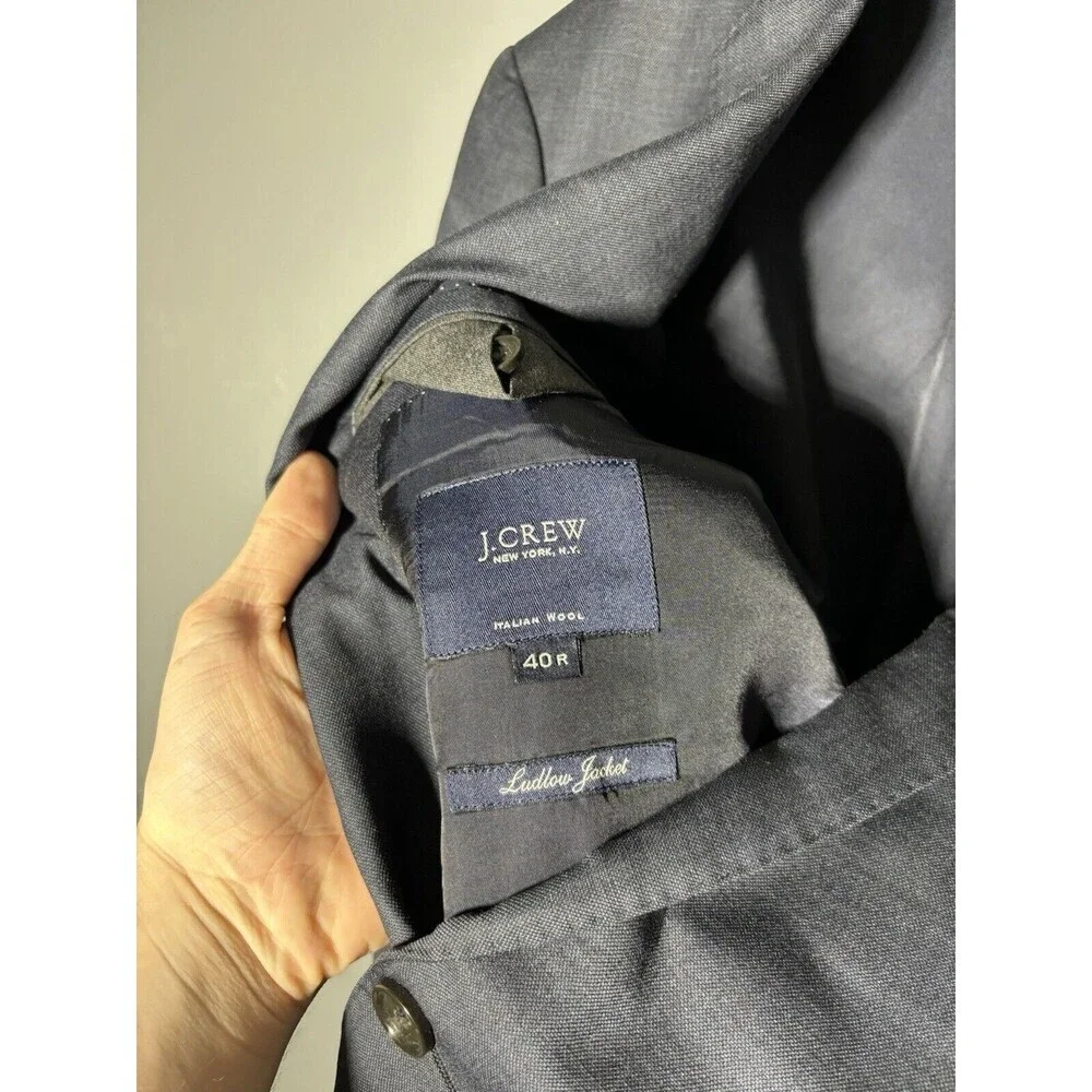 JCrew Ludlow Slim Suit Jacket with Double Vent in Italian Worsted Wool 40R 11707